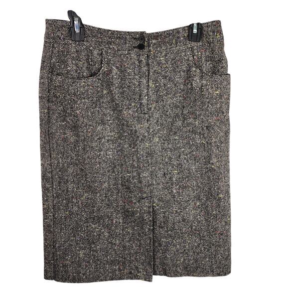Vintage Talbots Women Wool Blend Tweed Pencil Midi Skirt Size 10 Pocket Academia - Picture 1 of 10